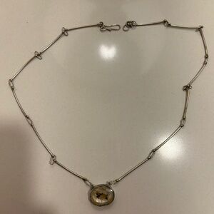 Silver necklace with Dendritic Quartz